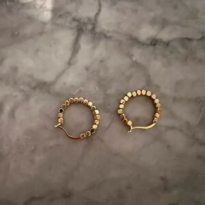 Gold Beaded Hoop Earrings